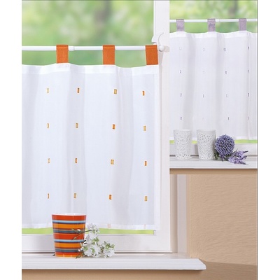 Hotová záclona ASHLEY 45x145 bílo-oranžová 252530