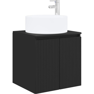 vidaXL Мивка за стена Черно 49, 5 x 44, 5 x 65, 5 см Инженерна дървесина (890463)