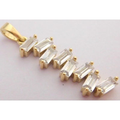 Klenoty Budín Zlatý přívěsek ze žlutého zlata se zirkony HK3028