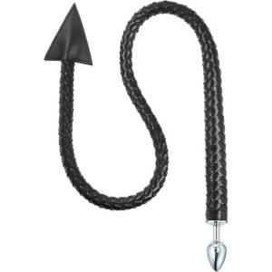 LATETOBED BDSM Line Weave Devil Tail Butt Plug Black