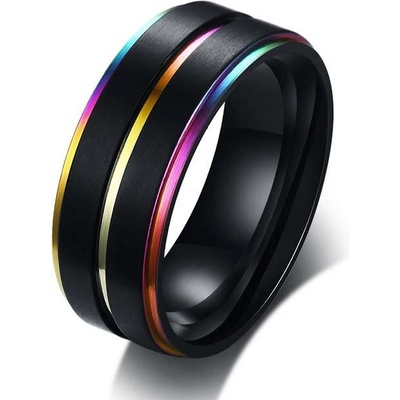 Sam's Artisans Prsteň Chromatic Lines chirurgická oceľ IPRM005