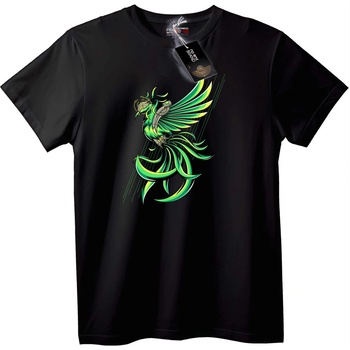 NOONEBRAND Тениска Зелен Феникс - L, Black