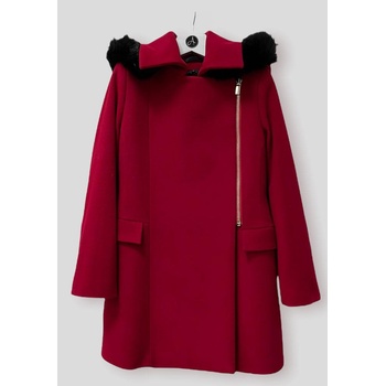 Image 1 of Radek's Collection Дамско вълнено палто с качулка в червен цвят 12103-602