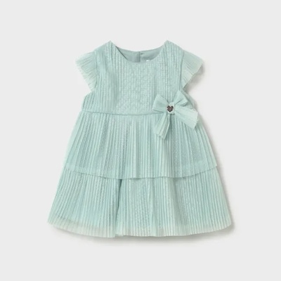 Mayoral Рокля тюл плисирана в синьо-зелен цвят за бебе момиче Mayoral