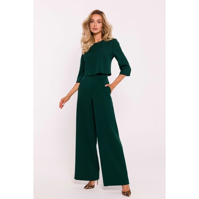 Made Of Emotion Woman's Double layer top jumpsuit bottle green