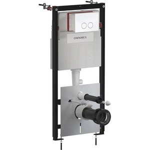 Omnires Комплект казанче за WC с рамка Omnires StrongFrame и бутон Minimal, бяло гланцирано (STFWC1M-RBP)