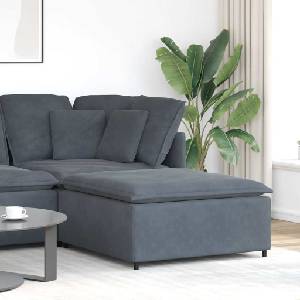 vidaXL Модулен диван с табуретка, тъмносив, 100x100x48 см (4104490)