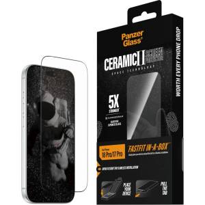 Panzer Стъклен протектор PanzerGlass за iPhone 18 Pro/17 Pro, Ceramic w. FASTFIT IN-A-BOX