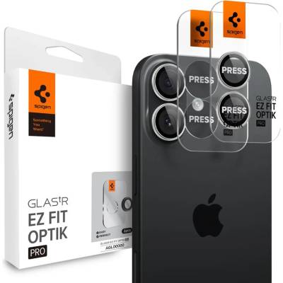 Spigen Glass tR EZ Fit Optik Pro 2 броя, сребристи - iPhone 17 (AGL10126)