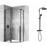 Grohe Комплект душ кабина Rea Diamond черна 90x90 и душ колона Grohe Vitalio Start черна (5902557345212+266772431)