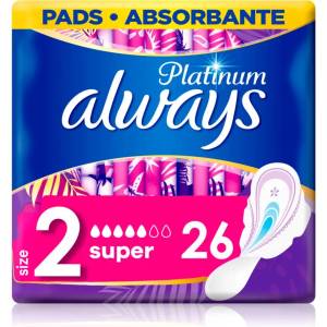 Always Platinum Super Size 2 санитарни кърпи 26 бр