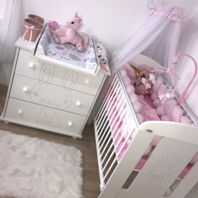 New Baby Králiček so sťahovacou bočnicou biela