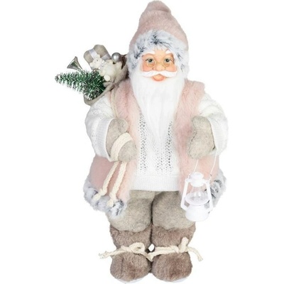 Dekorácia MagicHome Santa, s darčekom, ružovo-hnedý, 60 cm