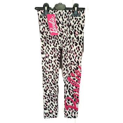 Dívčí legíny Barbie leopardí vzor smetanové