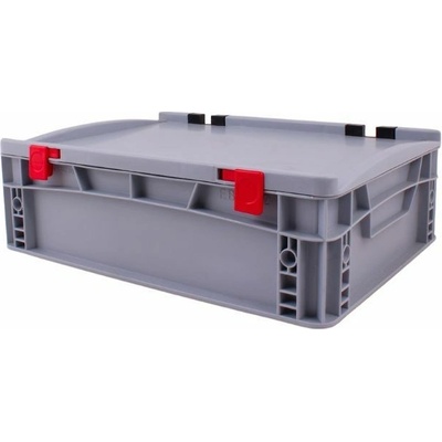 Tavobal 400305 Euro přepravka s víkem 400 x 300 x 120 mm, šedá