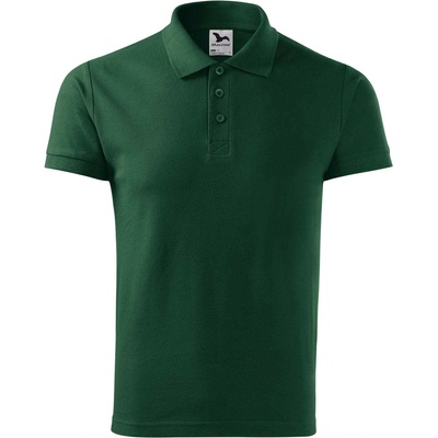 MALFINI Malfini cotton heavy 215 / Мъжка поло тениска - тъмнозелена s (215d313)