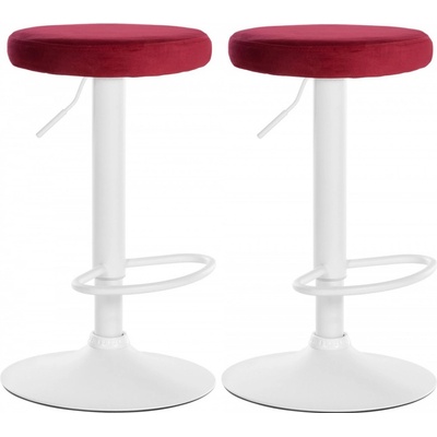 Design-Shop Ponte zamat Červená / biely rám 2 ks