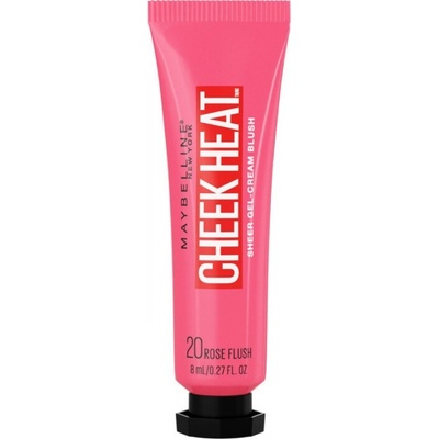 Maybelline Gelově Krémová tvářenka Cheek Heat Sheer Gel-Cream Blush 20 Rose Flash 8 ml