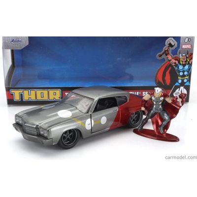 Jada Chevrolet Chevelle Ss 1970 With Thor Figure Šedá Červená 1:32