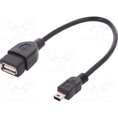 Digitus AK-300310-002-S OTG, USB 2.0, USB A zásuvka,USB B mini vidlice, 0,2m