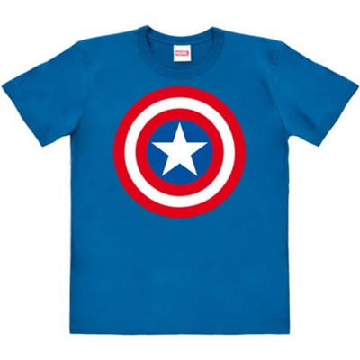 CurePink dětské tričko Marvel Captain America Shield Logo modrá