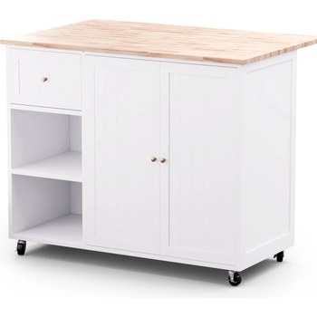 Image 1 of Blumfeldt Etsu, количка за сервиране, издърпващ се плот, 2 чекмеджета, 2 вратички, 2 рафта, колелца със спирачка за паркиране, място за съхранение, лесно почистване (ST6-ETSU-2Türen) (ST6-ETSU-2Türen)