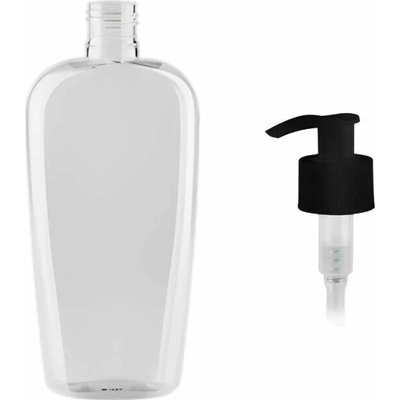 Aris Plastová lahvička čirá s černou pumpičkou 300 ml