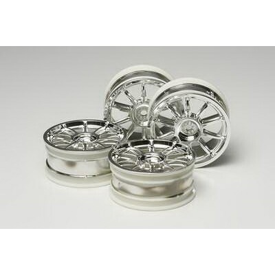 Tamiya 53860 24 mm 10 Spoke Plated Wheel*4 offset 0
