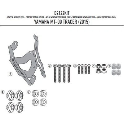 D2122Kit montážní sada Yamaha MT-09 Tracer 850 (15-17) pro plexi 2122DT