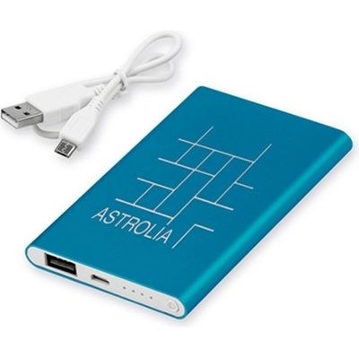 Външна батерия /power bank/ Draco, 4000 mAh, синя, 1x microUSB Type B, 1x USB Type A