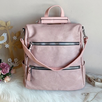 Image 1 of Розова кожена Чанта/Раница Модел-9119