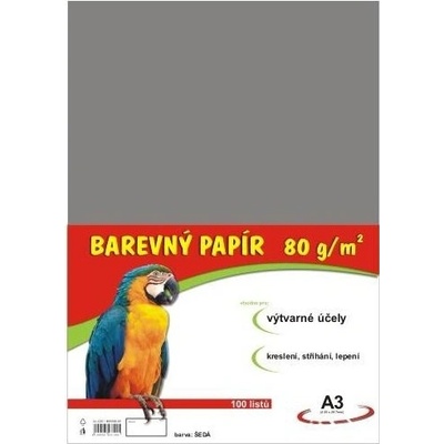 barevné papíry A3 80g 100ls šedé