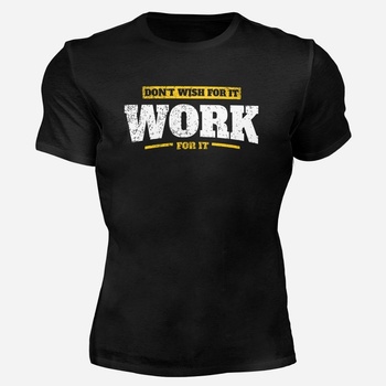 MOTIVATED tričko do posilovny WORK for it černá 337