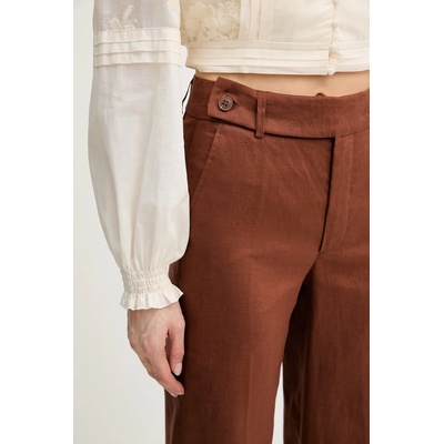 Silvian Heach прав панталон женски ленен PLIMPI (GPP26064PA)