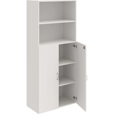 Hobis Policová skriňa Drive, zámok, 80x185x42 cm, biela/biela