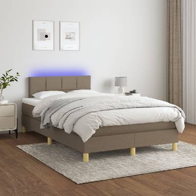 vidaXL 3133704 Boxspring postel s matrací a LED textil taupe