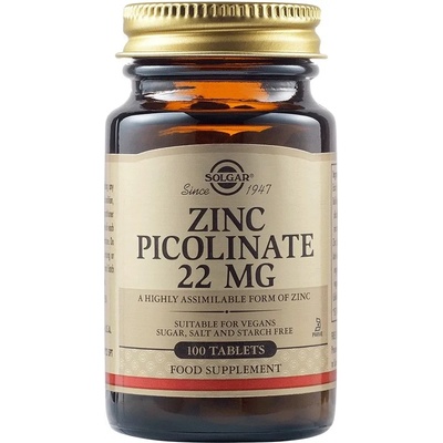 Solgar Zinc Picolinate, 22 mg, 100 таблетки, Solgar