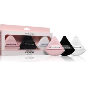 Revolution Soft Focus Powder Puff Trio велурен тампон за пудра 3 бр