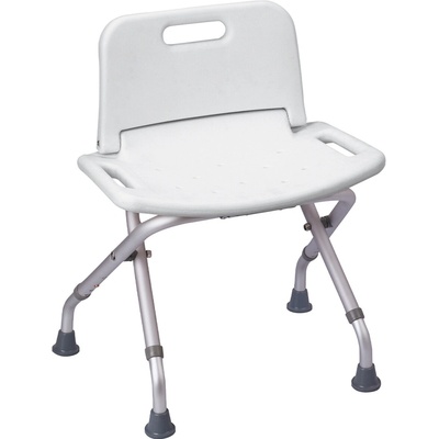MSV nastavitelné sedátko do sprchy SAFE, skládací, bílé, hliník, 65-68,5 cm, do 100 kg (140702)