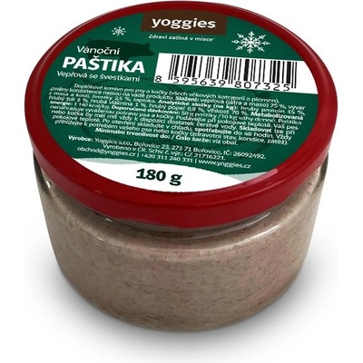 Yoggies Vánoční paštika Vepřová se švestkami 180 g – Zbozi.Blesk.cz