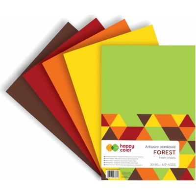 Dekorační pěna A4 FOREST 5 barev