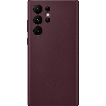 Image 1 of Samsung Оригинален гръб Samsung Leather Cover за Galaxy S22 Ultra - Бордо, EF-VS908LEE