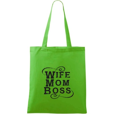 Wife mom boss Taška bavlnená 42 x 38 cm Apple Green