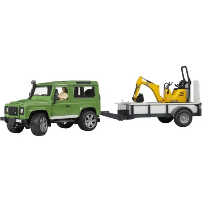 Bruder LAND ROVER + přepravník mikrobagr JCB