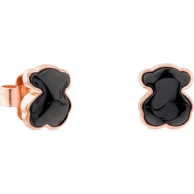 Tous Pozlacené medvídkové náušnice s onyxem Icon Color 614933530