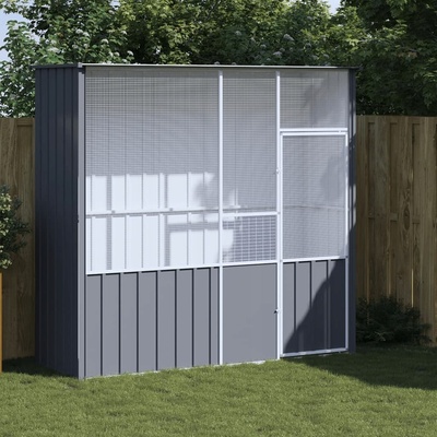 VidaXL Voliéra antracit 215x78x200 cm, galvanizovaná oceľ