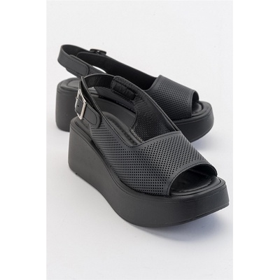 Moda Trend Дамски сандали с цяла подметка - Черни #381895 (381895_Черно)