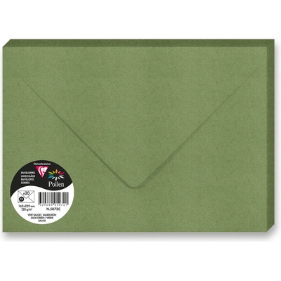 Clairefontaine - barevná obálka - A5, 20 ks, tm. zelená