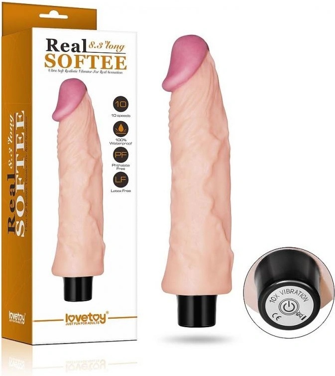 LoveToy REAL SOFTEE Vibrating Dildo 8,3"