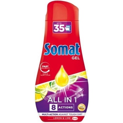 Somat All in 1 Lemon & Lime gél do umývačky riadu 35 dávok 630 ml